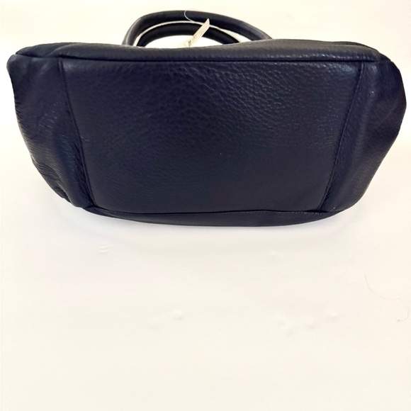 Talbots Faux Leather Handbag Double Top Handle Purse Bag, Navy Blue, NWT - Picture 4 of 14